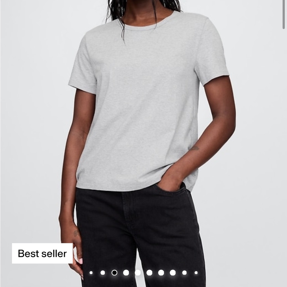 GAP Fitted Short Sleeve Light Heather Grey Tee